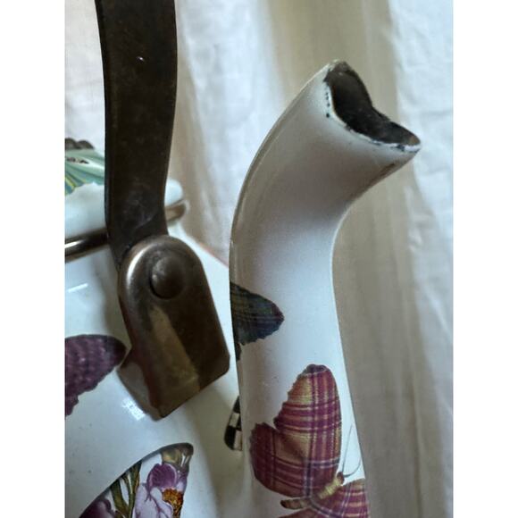 Mackenzie Childs Butterfly Garden Tea Kettle DAMAGED READ DISPLAY ONLY ! - Picture 3 of 16